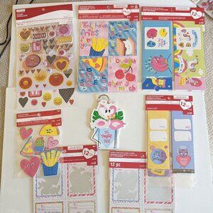 NWT Lot 8 Valentine's Day Stickers Tattoo Card Kits Bundle Michael's Kids Party